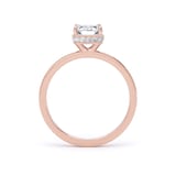 Goldsmiths 18ct Rose Gold 2.13cttw Radiant Cut Lab Grown Diamond Hidden Halo Solitaire Engagement Ring - Ring Size K