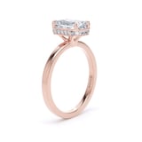 Goldsmiths 18ct Rose Gold 2.13cttw Radiant Cut Lab Grown Diamond Hidden Halo Solitaire Engagement Ring - Ring Size K