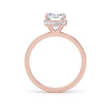Goldsmiths 18ct Rose Gold 3.15cttw Radiant Cut Lab Grown Diamond Hidden Halo Solitaire Engagement Ring - Ring Size J