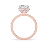 Goldsmiths 18ct Rose Gold 4.17cttw Radiant Cut Lab Grown Diamond Hidden Halo Solitaire Engagement Ring - Ring Size L
