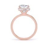 Goldsmiths 18ct Rose Gold 5.19cttw Radiant Cut Lab Grown Diamond Hidden Halo Solitaire Engagement Ring - Ring Size K