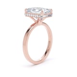Goldsmiths 18ct Rose Gold 5.19cttw Radiant Cut Lab Grown Diamond Hidden Halo Solitaire Engagement Ring - Ring Size K