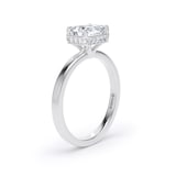 Goldsmiths Platinum East-West 1.62cttw Radiant Cut Lab Grown Diamond Hidden Halo Solitaire Engagement Ring - Ring Size I