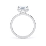 Goldsmiths Platinum East-West 2.13cttw Radiant Cut Lab Grown Diamond Hidden Halo Solitaire Engagement Ring - Ring Size P