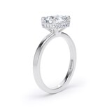 Goldsmiths Platinum East-West 2.13cttw Radiant Cut Lab Grown Diamond Hidden Halo Solitaire Engagement Ring - Ring Size P