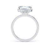 Goldsmiths Platinum East-West 3.15cttw Radiant Cut Lab Grown Diamond Hidden Halo Solitaire Engagement Ring - Ring Size L