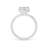 Goldsmiths 18ct White Gold East-West 1.62cttw Radiant Cut Lab Grown Diamond Hidden Halo Solitaire Engagement Ring - Ring Size P