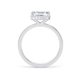 Goldsmiths 18ct White Gold East-West 2.13cttw Radiant Cut Lab Grown Diamond Hidden Halo Solitaire Engagement Ring - Ring Size J