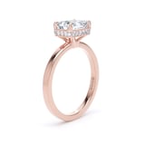 Goldsmiths 18ct Rose Gold East-West 2.13cttw Radiant Cut Lab Grown Diamond Hidden Halo Solitaire Engagement Ring - Ring Size N