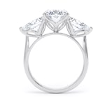 Goldsmiths Platinum 4.00cttw Oval and Pear Cut Lab Grown Diamond 3 Stone Engagement Ring - Ring Size I.5