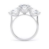 Goldsmiths Platinum 5.20cttw Oval and Pear Cut Lab Grown Diamond 3 Stone Engagement Ring - Ring Size M.5