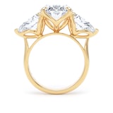 Goldsmiths 18ct Yellow Gold 6.40cttw Oval and Pear Cut Lab Grown Diamond 3 Stone Engagement Ring - Ring Size V.5