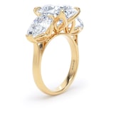 Goldsmiths 18ct Yellow Gold 6.40cttw Oval and Pear Cut Lab Grown Diamond 3 Stone Engagement Ring - Ring Size V.5