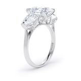 Goldsmiths 18ct White Gold 5.20cttw Oval and Pear Cut Lab Grown Diamond 3 Stone Engagement Ring - Ring Size R