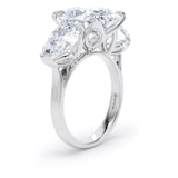 Goldsmiths 18ct White Gold 6.40cttw Oval and Pear Cut Lab Grown Diamond 3 Stone Engagement Ring - Ring Size T