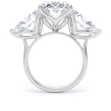 Goldsmiths 18ct White Gold 9.00cttw Oval and Pear Cut Lab Grown Diamond 3 Stone Engagement Ring - Ring Size S