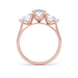 Goldsmiths 18ct Rose Gold 2.00cttw Oval and Pear Cut Lab Grown Diamond  3 Stone Engagement Ring - Ring Size U.5