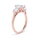 Goldsmiths 18ct Rose Gold 2.00cttw Oval and Pear Cut Lab Grown Diamond  3 Stone Engagement Ring - Ring Size U.5