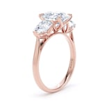 Goldsmiths 18ct Rose Gold 2.66cttw Oval and Pear Cut Lab Grown Diamond 3 Stone Engagement Ring - Ring Size H.5