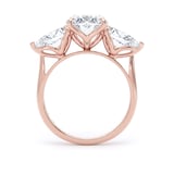 Goldsmiths 18ct Rose Gold 4.00cttw Oval and Pear Cut Lab Grown Diamond 3 Stone Engagement Ring - Ring Size T
