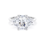 Goldsmiths Platinum 4.20cttw Radiant and Trapezoid Cut Lab Grown Diamond 3 Stone Engagement Ring - Ring Size X
