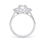 Goldsmiths Platinum 4.20cttw Radiant and Trapezoid Cut Lab Grown Diamond 3 Stone Engagement Ring - Ring Size X