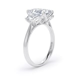 Goldsmiths Platinum 4.20cttw Radiant and Trapezoid Cut Lab Grown Diamond 3 Stone Engagement Ring - Ring Size X