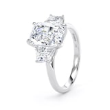 Goldsmiths Platinum 4.20cttw Radiant and Trapezoid Cut Lab Grown Diamond 3 Stone Engagement Ring - Ring Size X