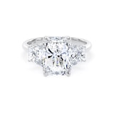 Goldsmiths Platinum 5.80cttw Radiant and Trapezoid Cut Lab Grown Diamond 3 Stone Engagement Ring - Ring Size N.5