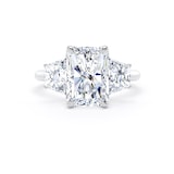 Goldsmiths Platinum 5.80cttw Radiant and Trapezoid Cut Lab Grown Diamond 3 Stone Engagement Ring - Ring Size N.5