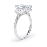 Goldsmiths Platinum 5.80cttw Radiant and Trapezoid Cut Lab Grown Diamond 3 Stone Engagement Ring - Ring Size N.5