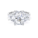 Goldsmiths Platinum 7.00cttw Radiant and Trapezoid Cut Lab Grown Diamond 3 Stone Engagement Ring - Ring Size M