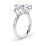 Goldsmiths Platinum 7.00cttw Radiant and Trapezoid Cut Lab Grown Diamond 3 Stone Engagement Ring - Ring Size M
