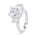 Goldsmiths Platinum 7.00cttw Radiant and Trapezoid Cut Lab Grown Diamond 3 Stone Engagement Ring - Ring Size M