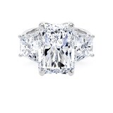 Goldsmiths Platinum 9.40cttw Radiant and Trapezoid Cut Lab Grown Diamond 3 Stone Engagement Ring - Ring Size X.5