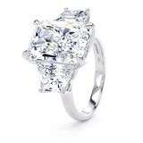 Goldsmiths Platinum 9.40cttw Radiant and Trapezoid Cut Lab Grown Diamond 3 Stone Engagement Ring - Ring Size X.5