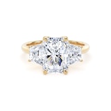 Goldsmiths 18ct Yellow Gold 4.20cttw Radiant and Trapezoid Cut Lab Grown Diamond 3 Stone Engagement Ring - Ring Size H