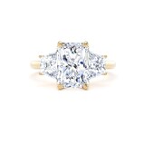 Goldsmiths 18ct Yellow Gold 4.20cttw Radiant and Trapezoid Cut Lab Grown Diamond 3 Stone Engagement Ring - Ring Size H
