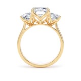 Goldsmiths 18ct Yellow Gold 7.00cttw Radiant and Trapezoid Cut Lab Grown Diamond 3 Stone Engagement Ring - Ring Size O.5