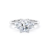 Goldsmiths 18ct White Gold 2.20cttw Radiant and Trapezoid Cut Lab Grown Diamond 3 Stone Engagement Ring - Ring Size S.5
