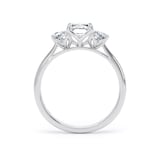 Goldsmiths 18ct White Gold 2.20cttw Radiant and Trapezoid Cut Lab Grown Diamond 3 Stone Engagement Ring - Ring Size S.5