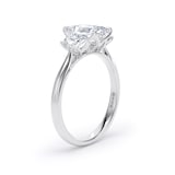 Goldsmiths 18ct White Gold 2.20cttw Radiant and Trapezoid Cut Lab Grown Diamond 3 Stone Engagement Ring - Ring Size S.5
