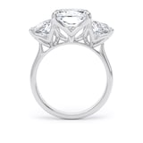 Goldsmiths 18ct White Gold 9.40cttw Radiant and Trapezoid Cut Lab Grown Diamond 3 Stone Engagement Ring - Ring Size T