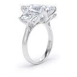 Goldsmiths 18ct White Gold 9.40cttw Radiant and Trapezoid Cut Lab Grown Diamond 3 Stone Engagement Ring - Ring Size T