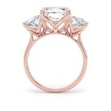 Goldsmiths 18ct Rose Gold 9.40cttw Radiant and Trapezoid Cut Lab Grown Diamond 3 Stone Engagement Ring - Ring Size L.5
