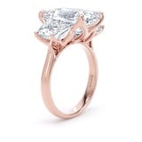 Goldsmiths 18ct Rose Gold 9.40cttw Radiant and Trapezoid Cut Lab Grown Diamond 3 Stone Engagement Ring - Ring Size L.5