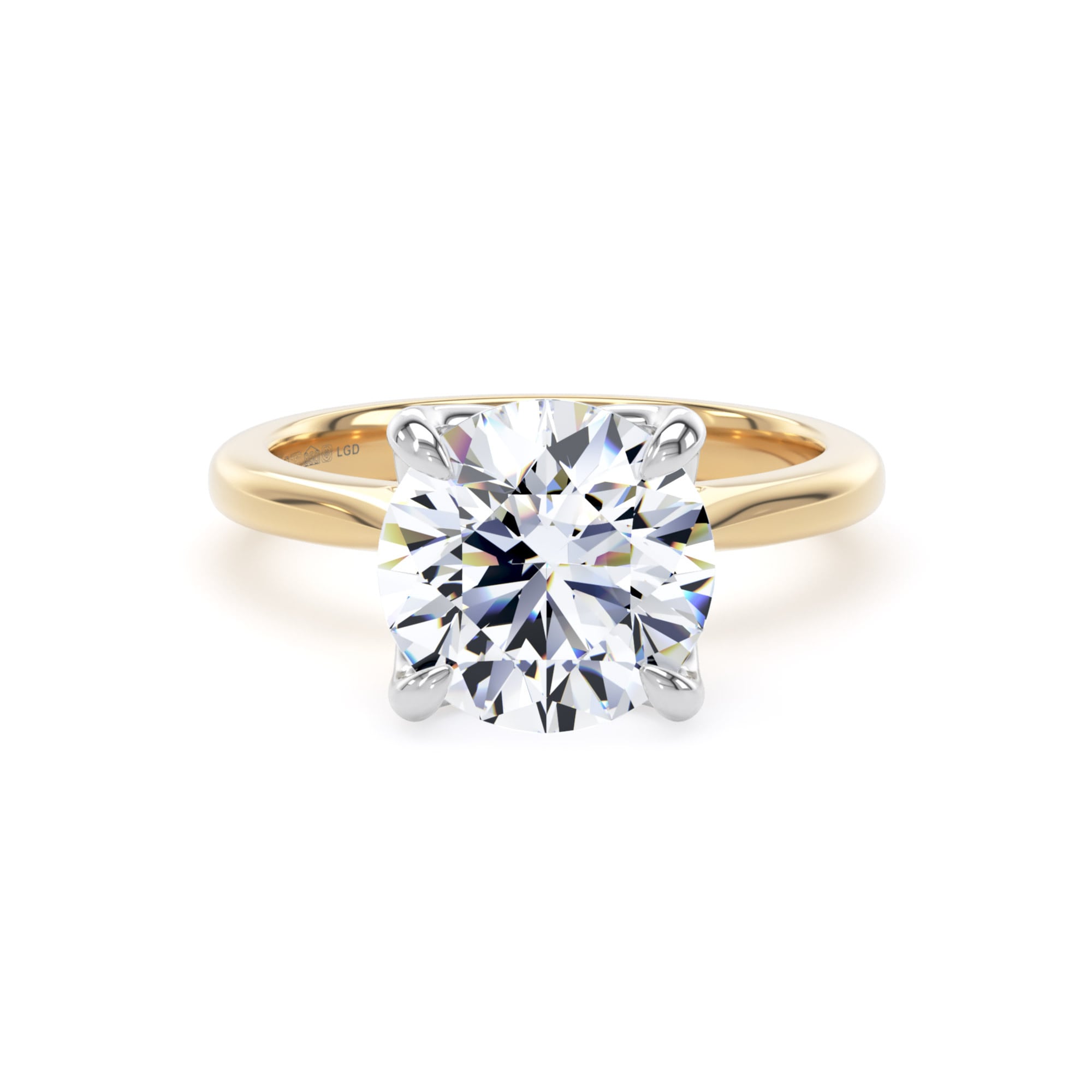18ct Yellow Gold and Platinum 3.00cttw Brilliant Cut Lab Grown Diamond Solitaire Engagement Ring