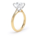 Goldsmiths 18ct Yellow Gold and Platinum 3.00cttw Brilliant Cut Lab Grown Diamond Solitaire Engagement Ring - Ring Size G.5