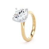 Goldsmiths 18ct Yellow Gold and Platinum 3.00cttw Brilliant Cut Lab Grown Diamond Solitaire Engagement Ring - Ring Size G.5