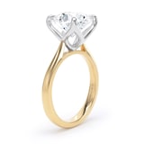 Goldsmiths 18ct Yellow Gold and Platinum 4.00cttw Brilliant Cut Lab Grown Diamond Solitaire Engagement Ring - Ring Size K.5